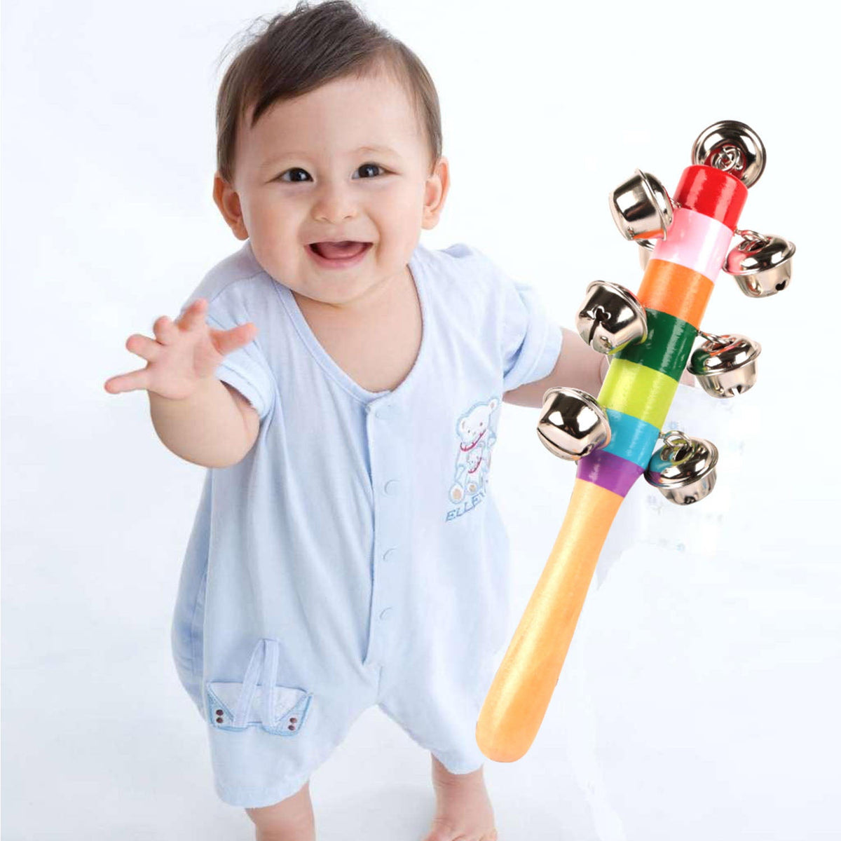 GBruno Rainbow Color Wooden Handbell