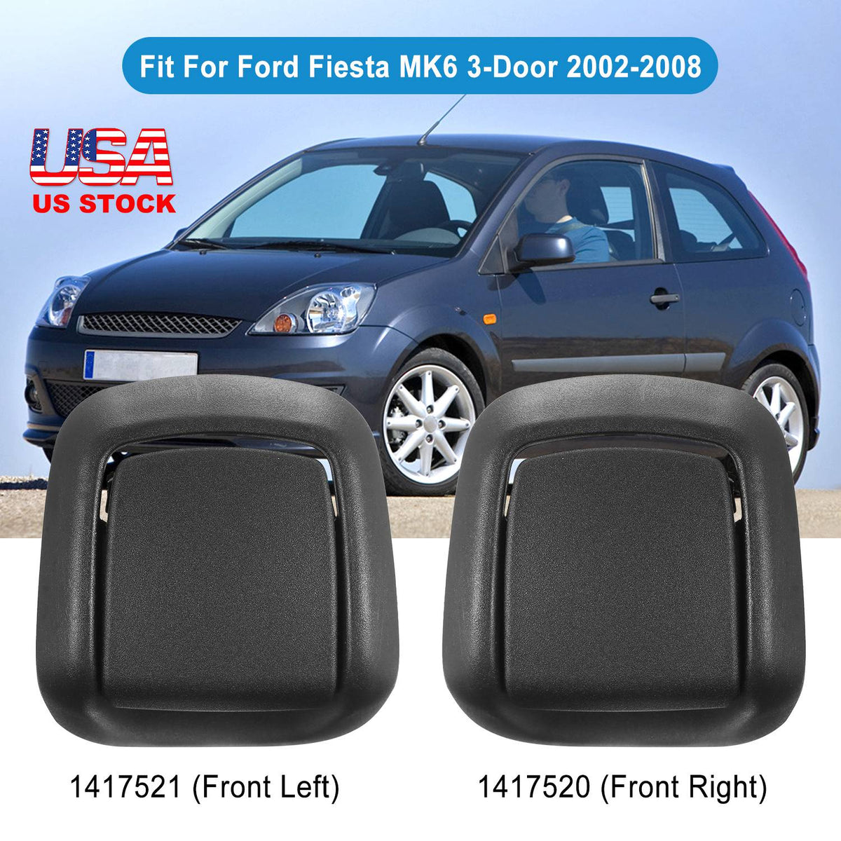 1 Pair Car Seat Release Handles for Ford Fiesta MK6 2002-2008 Auto Seat Recliner Handles Front Left & Right Fitting