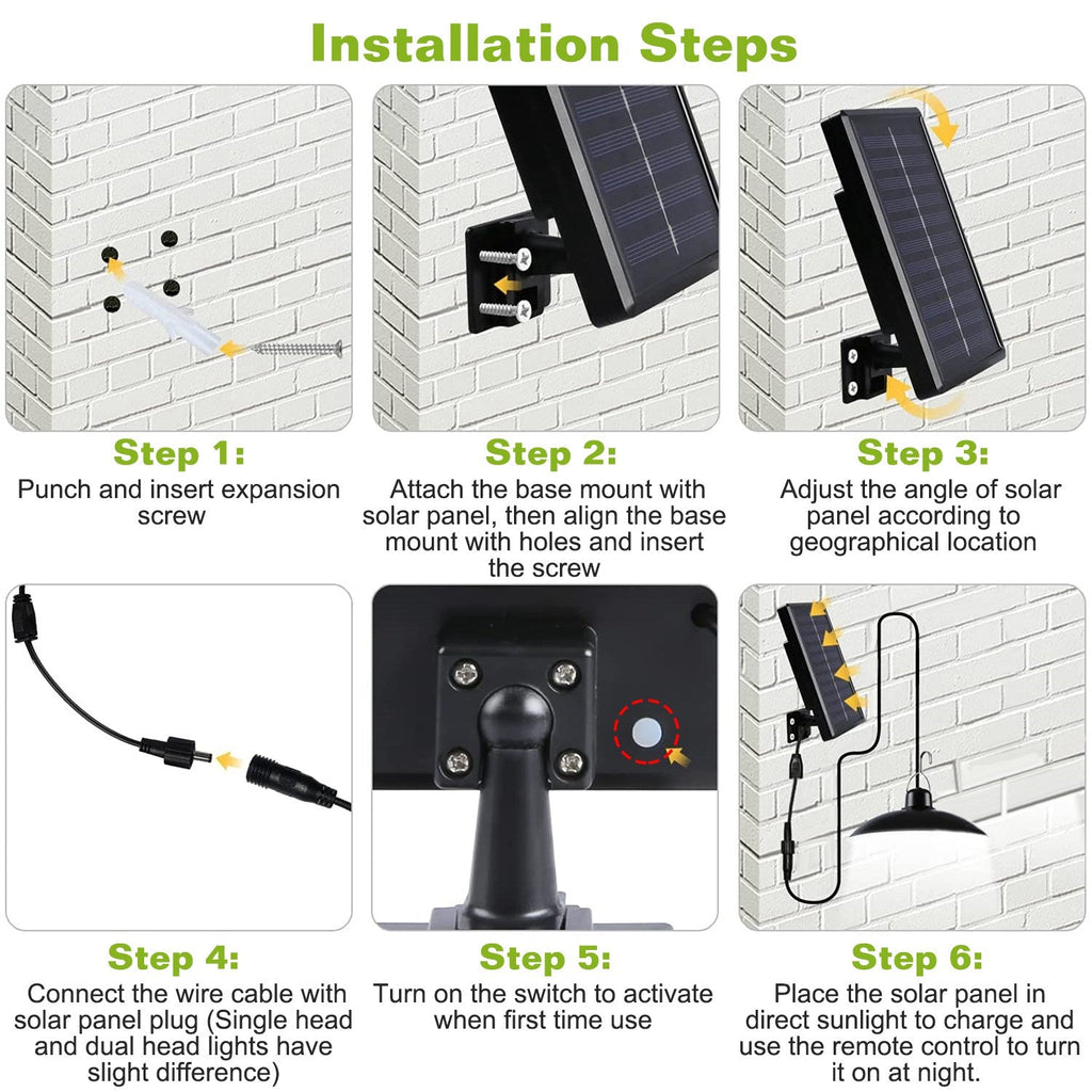Solar Shed Lights Dimmable Timing Auto Off Sensor Hanging Lamp IP65 Waterproof Remote Control Pendant Light For Garden Patio Balcony with 9.84FT Wire