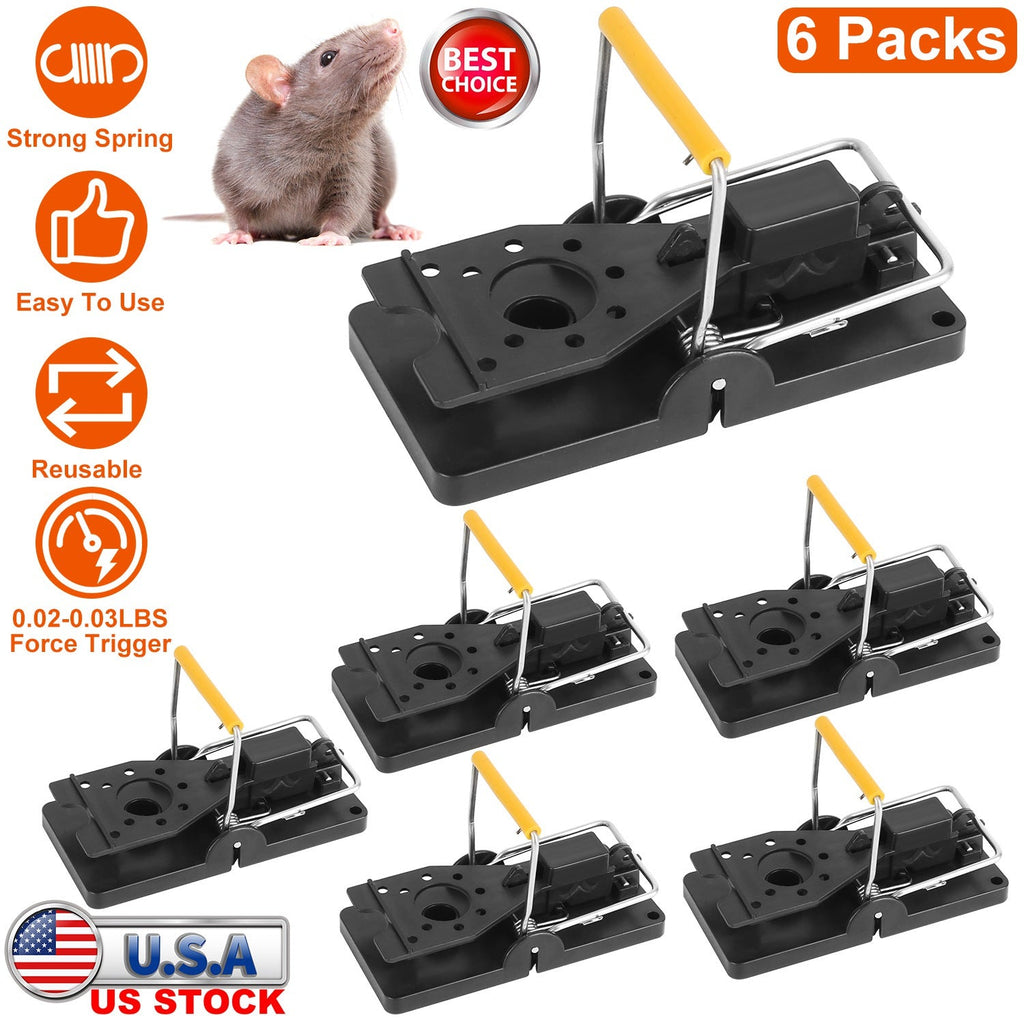 6Packs Mouse Traps Reusable Rat Rodent Killer Effective Pest Control Mouse Catcher Mice Snap Kill Trap
