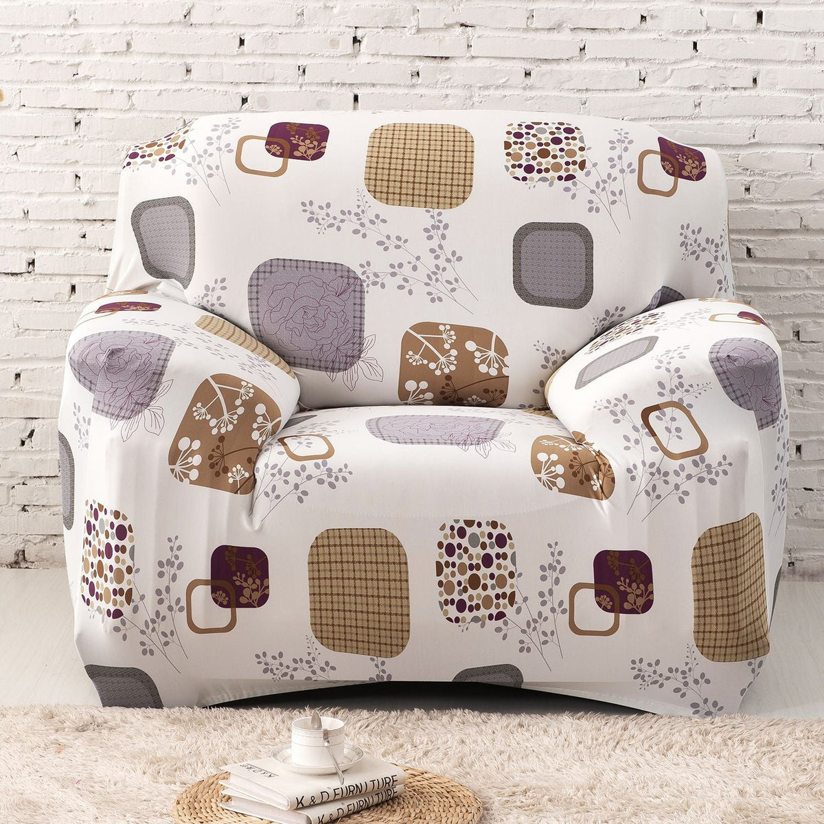 Sofa Cover Printed Stretch Sofa Furniture Cover Soft Sofa Slipcover Polyester Furniture Protector Cover