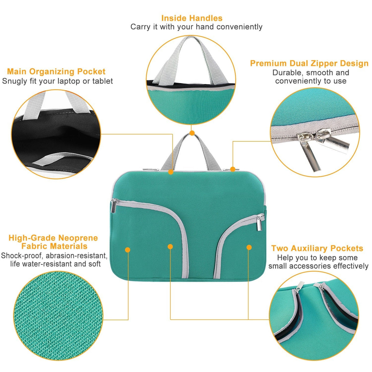 Portable Laptop Sleeve Bag for Macbook Air 11"13"12"15" Notebook Protector Case Carry Bag