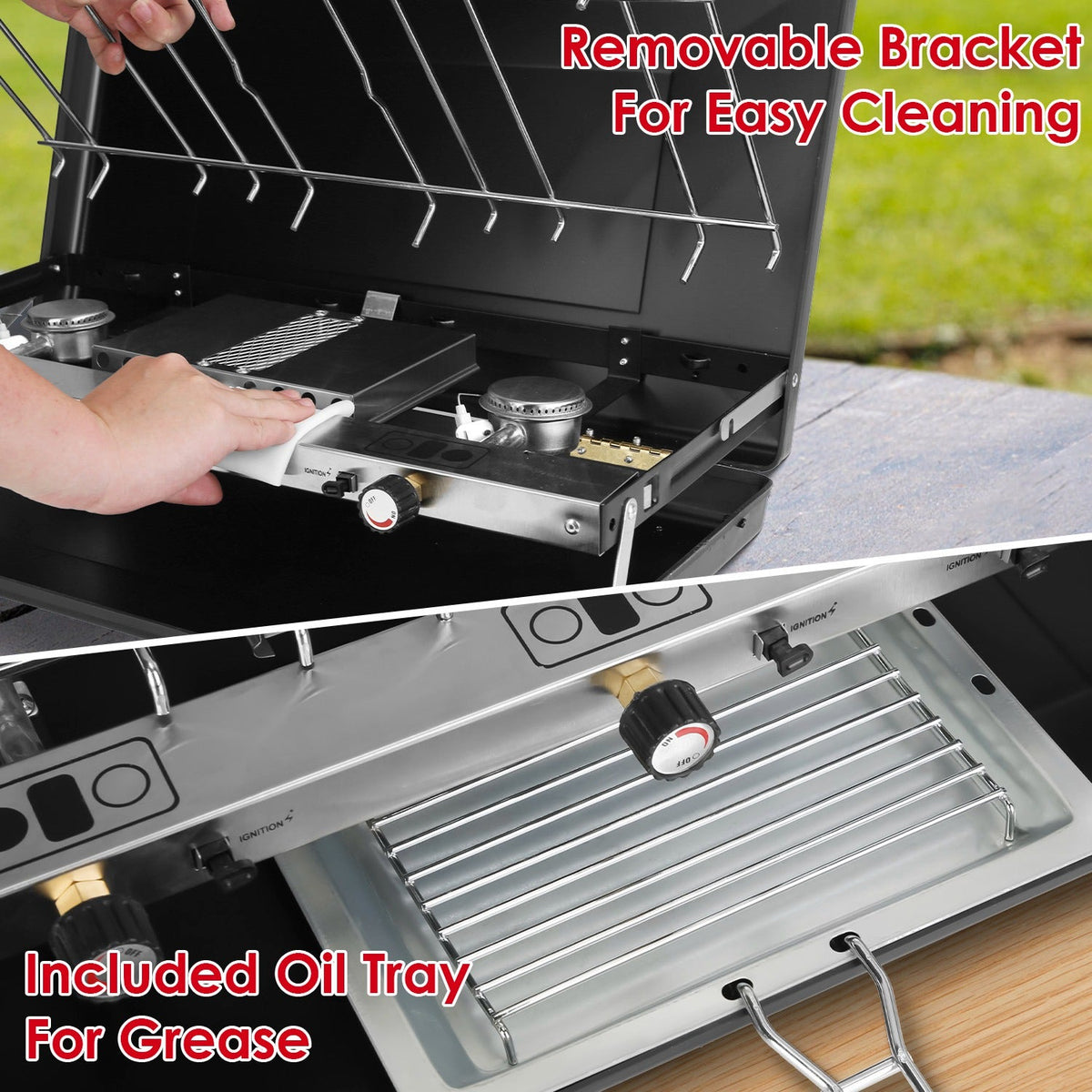 3 Burner Camping Stove 20000 BTU Portable Foldable Propane Stove With Toast Tray Windshield Portable Handle Outdoor Cooking Gas Stove For RV Camping B