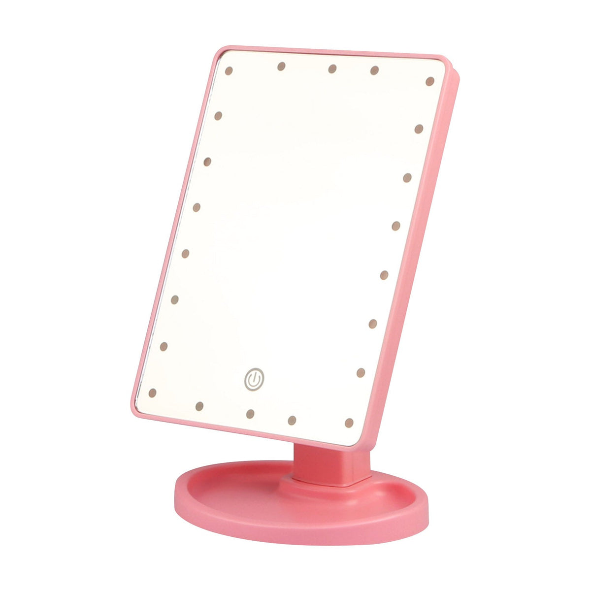 22 LED Lights Rechargeable Cosmetic Mirror 180¡ Rotation Makeup Mirror Touch Control Dimmable Vanity Mirror