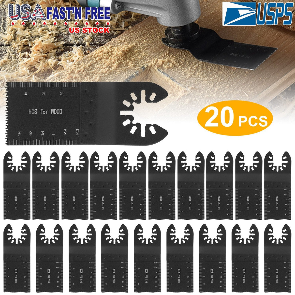 20 Saw Blade Metal Oscillating Multitool Cutter Fit for Fein Multimaster Multi-Max Dewalt Craftsman Ridgid Makita Milwaukee Rockwell