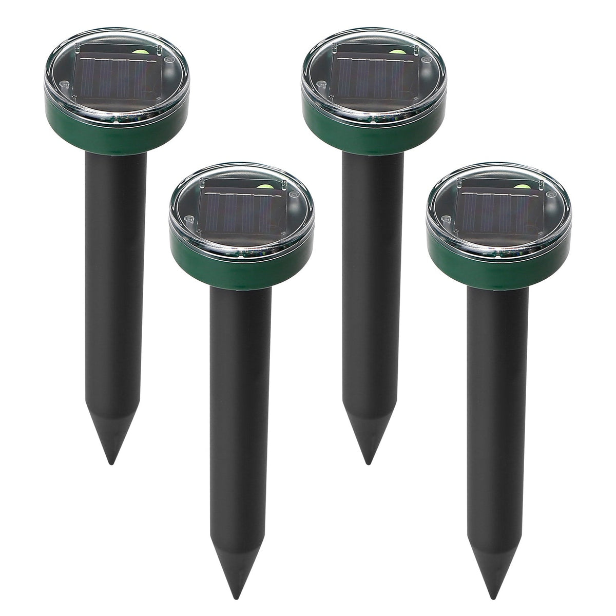 4PCS Solar Sonic Mole Repellers – Waterproof Outdoor Pest Stakes