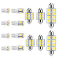 14Pcs T10 31mm 41mm Festoon LED Light Bulb Interior Dome Map LED Lights License Plate Trunk Side Positioning Lights 6000K White