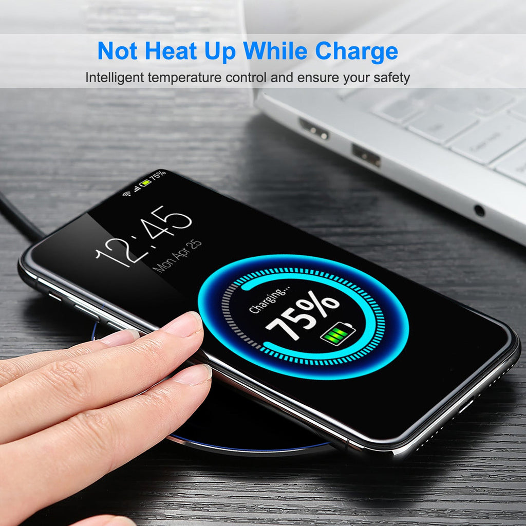 Wireless Charger Qi-Certified Ultra-Slim 5W Charging Pad for iPhone XS MAX/XR/XS/X/ 8/8 Plus/ Galaxy S10 /S9 /S8 +/ S7 /Blackberry