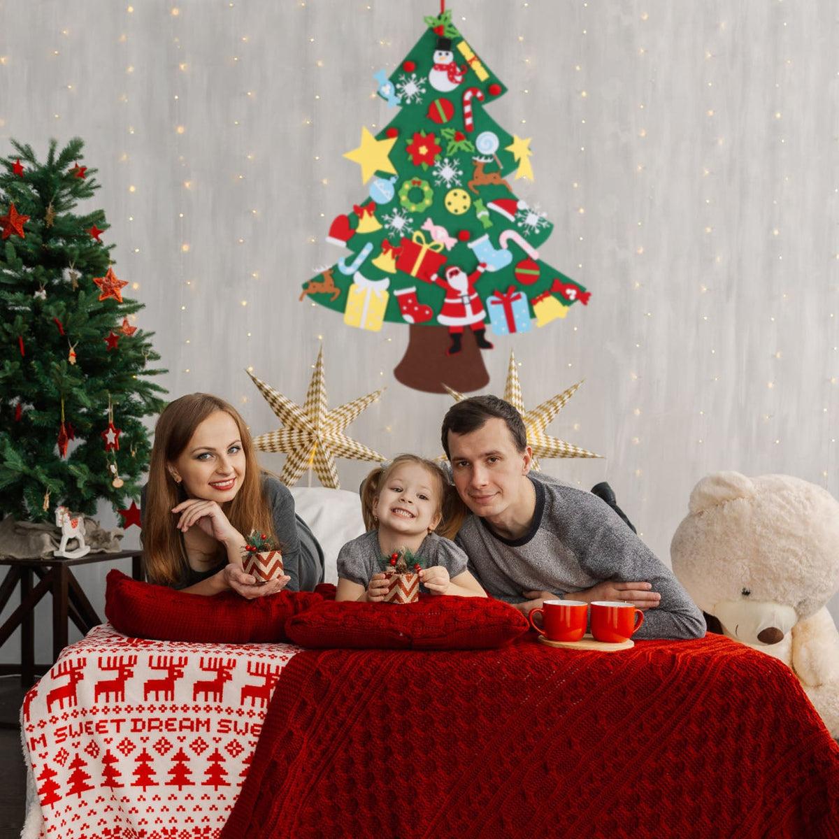DIY Felt Christmas Tree with 41 Ornaments