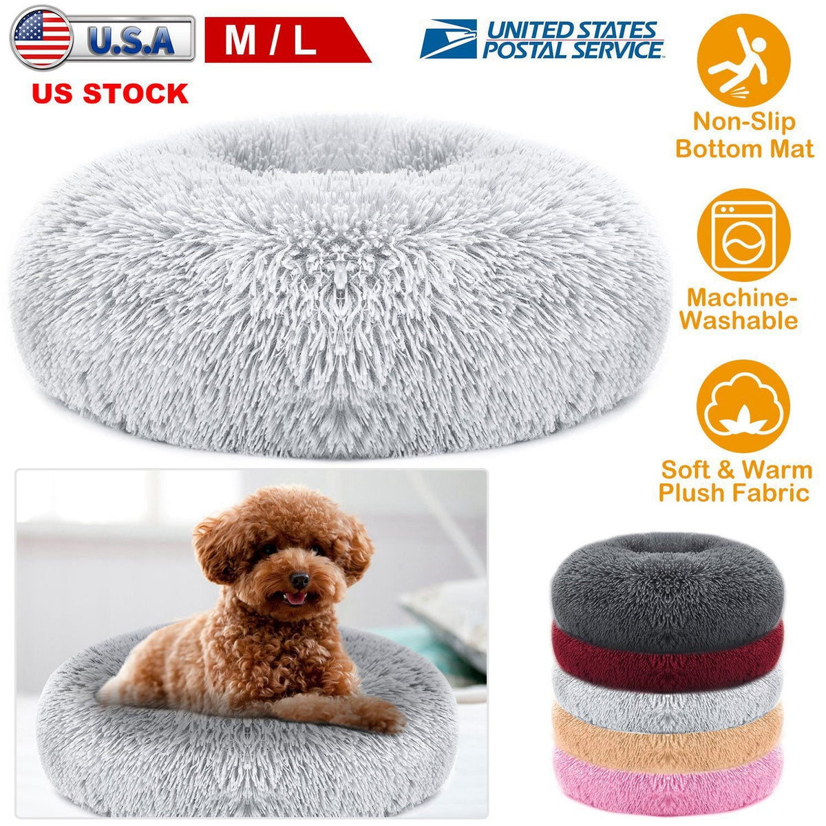 Pet Dog Bed Soft Warm Fleece Puppy Cat Bed Dog Cozy Nest Sofa Bed Cushion For S/M Dog