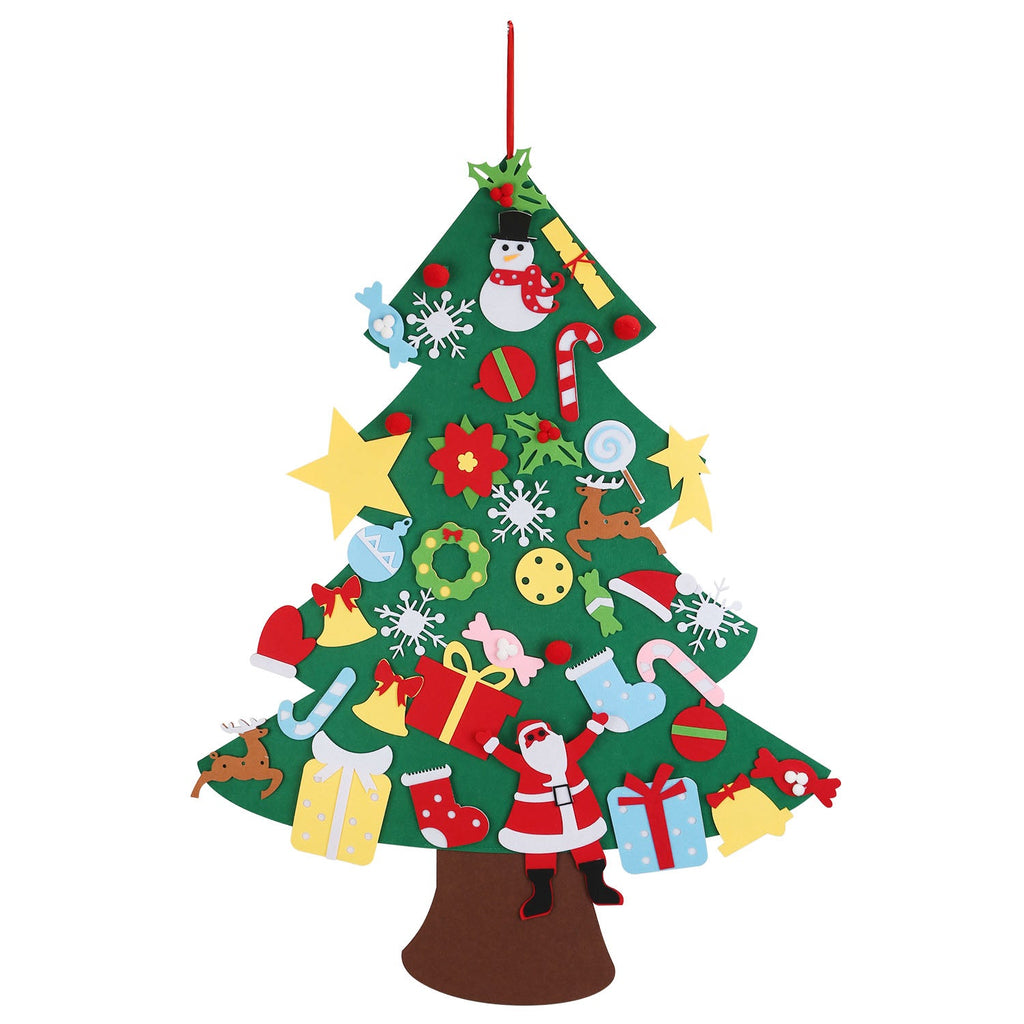 DIY Felt Christmas Tree with 41 Ornaments