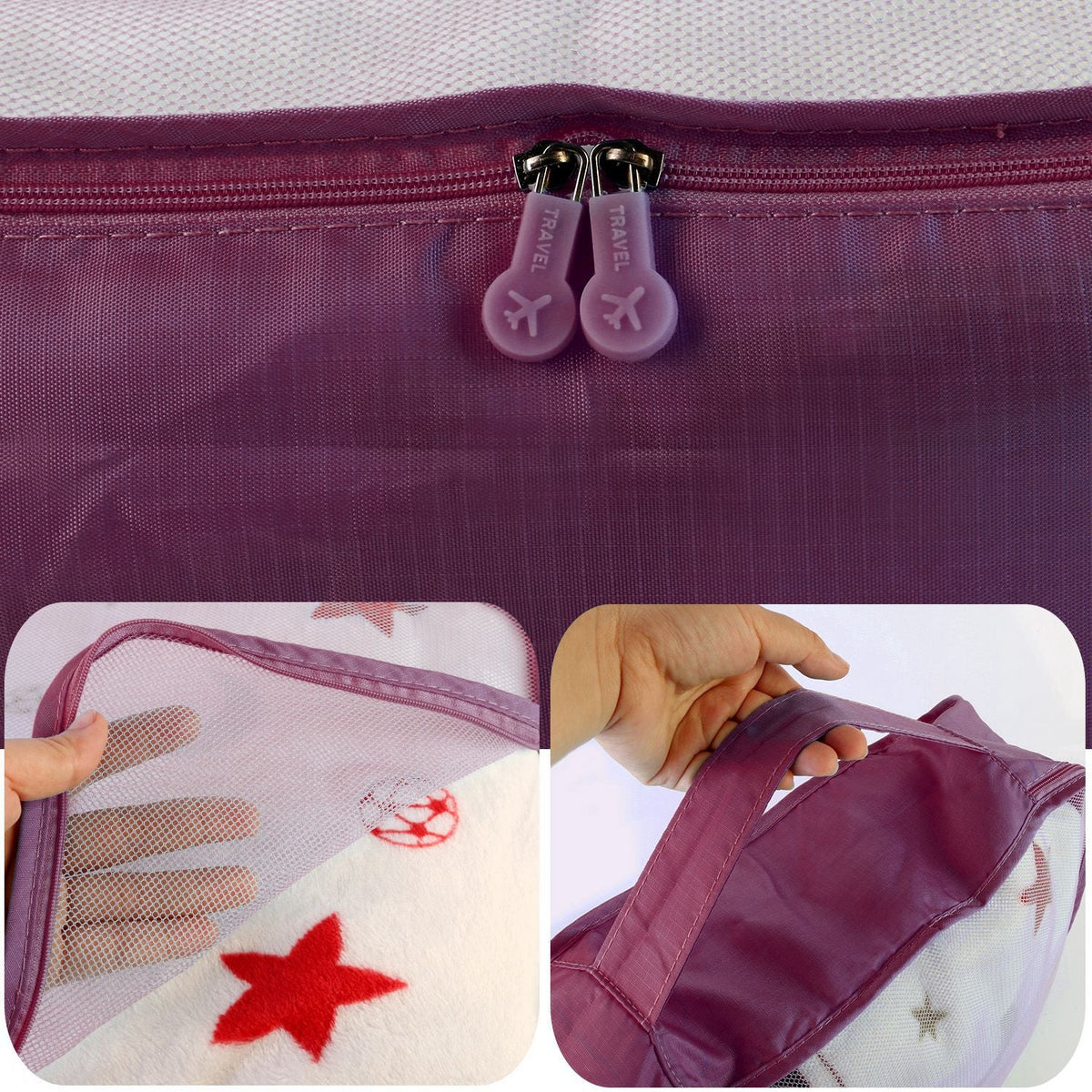 9Pcs Clothes Storage Bags Water-Resistant Travel Luggage Organizer Clothing Packing Cubes for Blouse Hosiery Stocking Underwear
