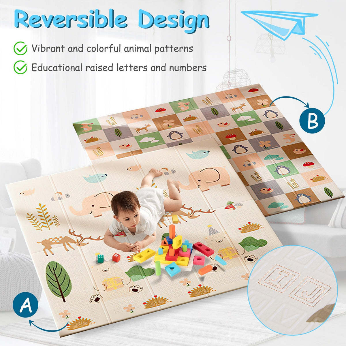 GBruno 5.9x6.5FT Foldable Baby Play Mat