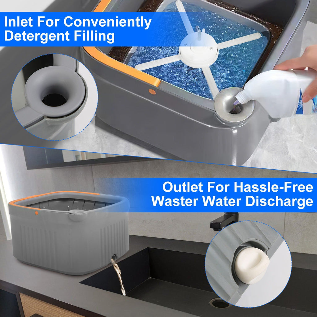 Spin Mop Set – Dual Bucket with 4 Reusable Microfiber Pads