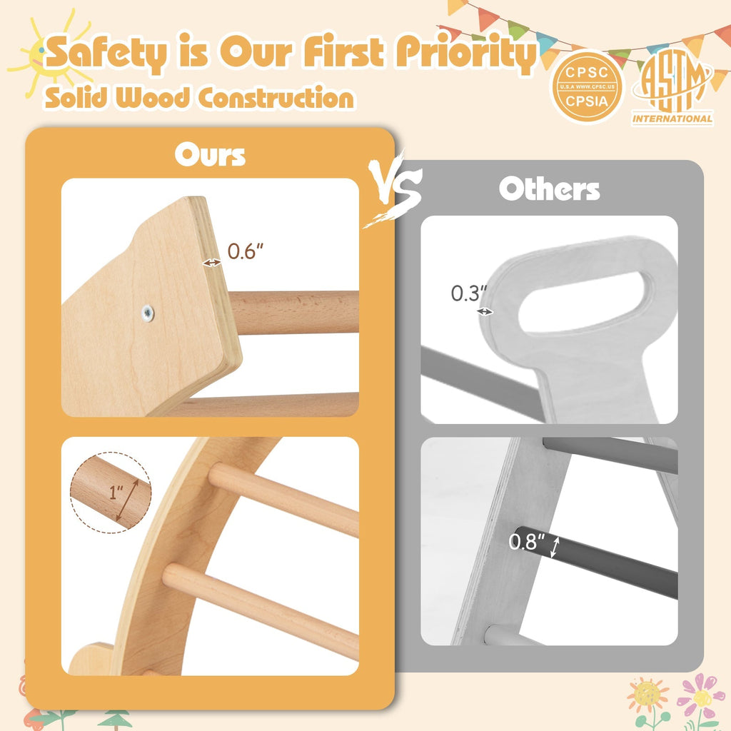 Kids Climbing Arch with Cushion Montessori Arch Climber/Rocker for Toddlers