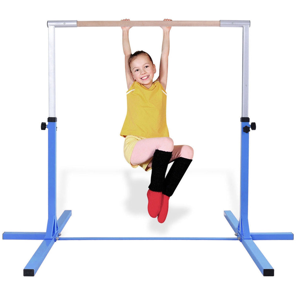Adjustable Gymnastics Horizontal Bar for Kids-Blue