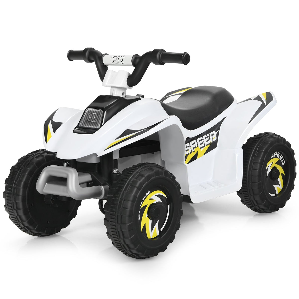 6V Kids Electric ATV 4 Wheels Ride-On Toy-White