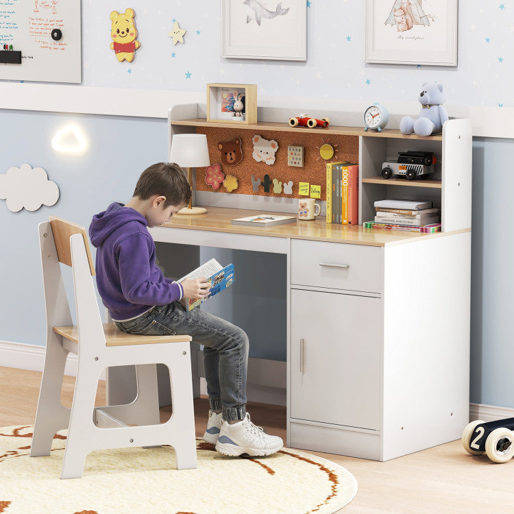 Kids Room Set: Recliner + Natural Study Desk & Chair + 4-ft Christmas Tree + Natural Dress-Up Storage